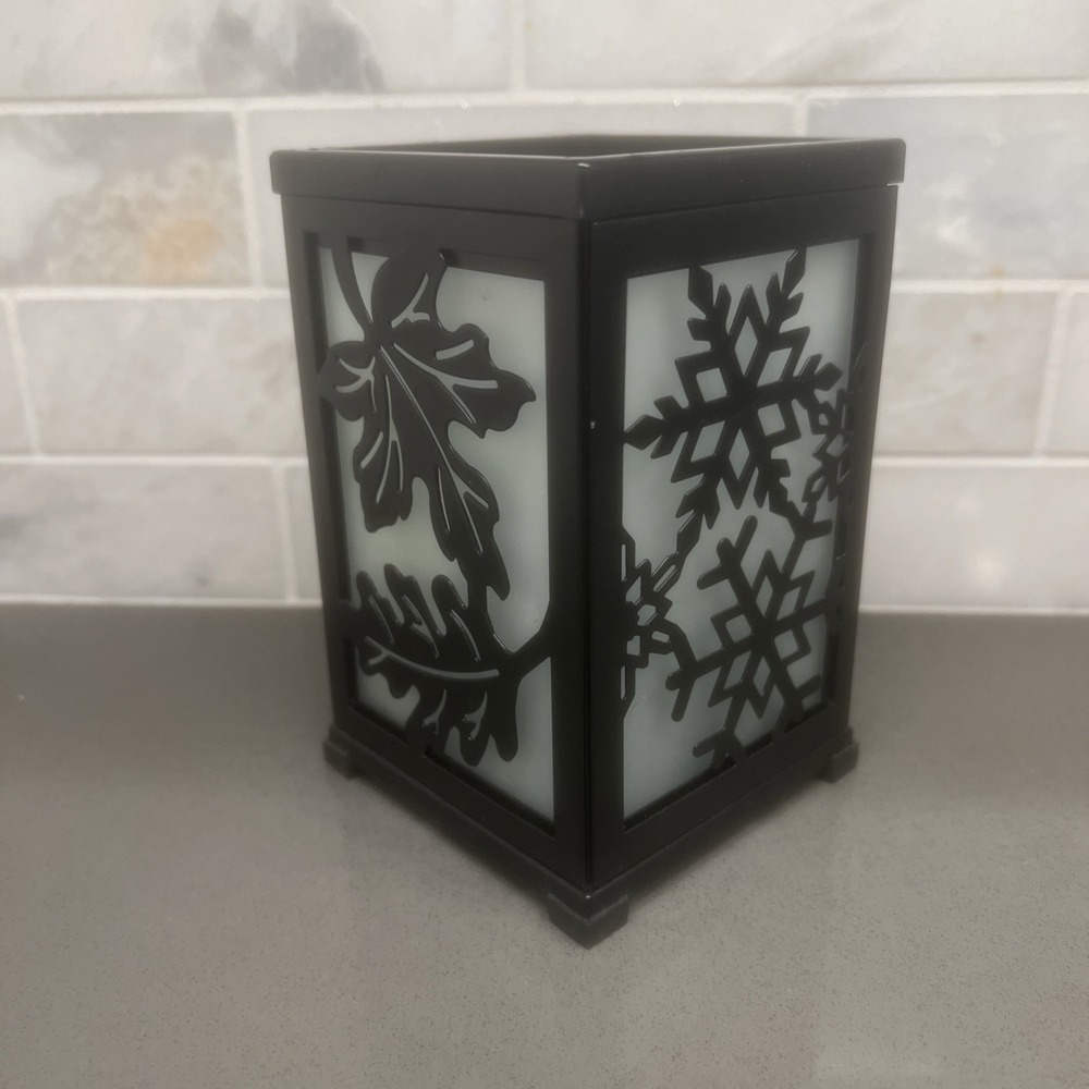 Partylite Votive Candle Holder Black Metal Snowflake See Through Christmas